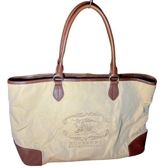 Burberry Logo Beige Tote - Picture 1 of 8